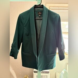 Jules & Leopold Teal Blazer with Ruched Sleeves
